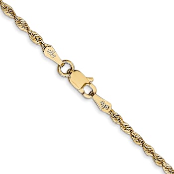 14k Yellow Gold 2mm Diamond-Cut Rope 18 Inch Chain