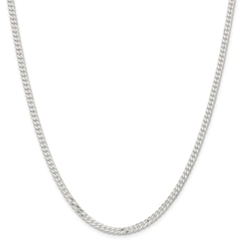 Sterling Silver 3.15mm Flat Curb Chain Necklace
