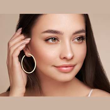 Sterling Statements 14K Yellow Gold Over Sterling Silver CZ Inside Out
XL Hoops