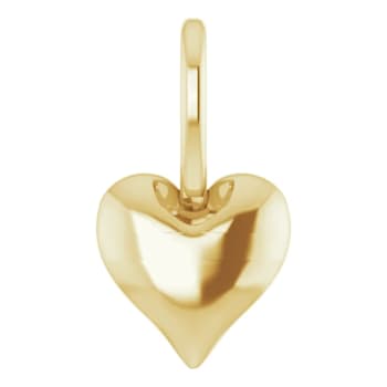 14K Rose Gold Tiny Puffy Heart Charm Pendant.