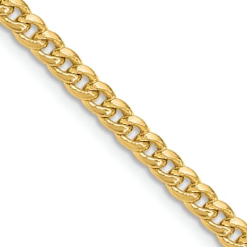 14k Yellow Gold 3.5mm Miami Cuban Link 18 Inch Chain