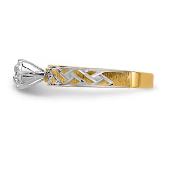 14K Yellow Gold AA Quality Engagement Ring 0.05ctw
