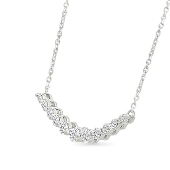Graduated Diamond Bar Necklace In 10K White Gold