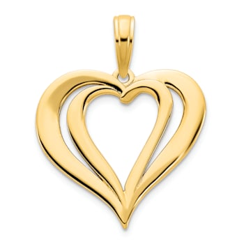 14k Yellow Gold Fancy Heart Pendant