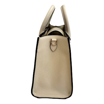 Jimmy Choo Book Medium Tote Crossbody Bag Embossed Ivory Grain Leather