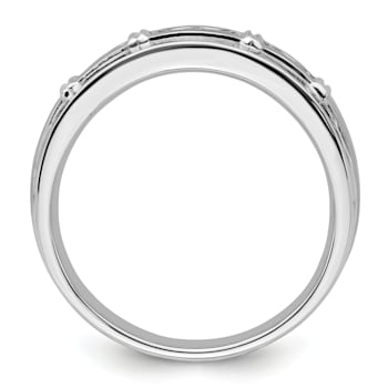 Rhodium Over 14K White Gold Lab Grown Diamond SI1/SI2, G H I, Men's Ring