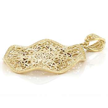Filigree Enhancer Pendant In 18K Gold Over Sterling Silver