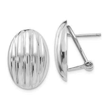 Rhodium Over 14K White Gold Polished Fancy Stud Earrings