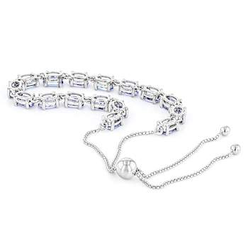 Tanzanite Bolo Tennis Bracelet In Sterling Silver 6.39ctw