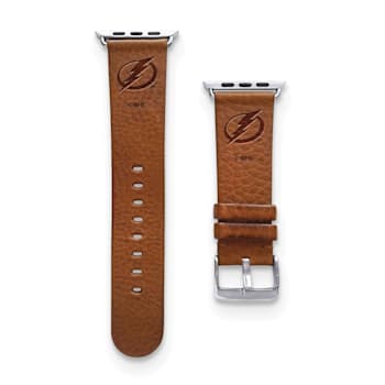 Gametime NHL Tampa Bay Lightning Tan Leather Apple Watch Band (42/44mm
S/M). Watch not included.