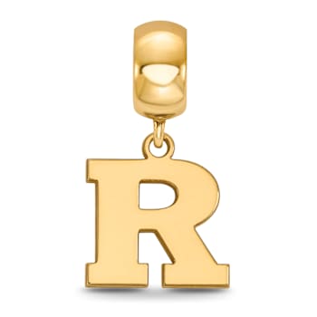 14K Yellow Gold Over Sterling Silver LogoArt Rutgers University Small
Dangle Bead
