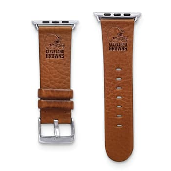 Gametime Cleveland Browns Leather Band fits Apple Watch (38/40mm S/M
Tan). Watch not included.