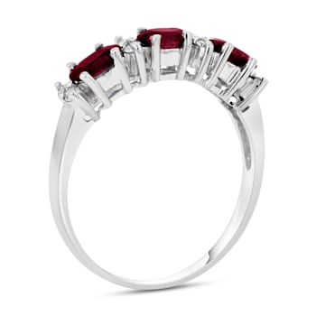 0.90ctw Ruby and Diamond Band Ring in 14k White Gold