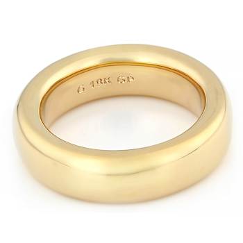 Polished Comfort Fit Band Ring In 18K Gold Over Bronze