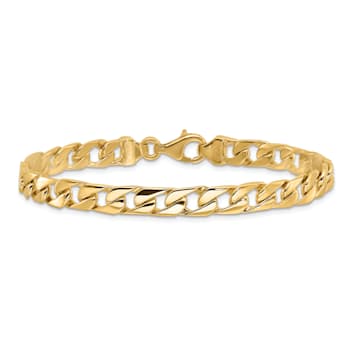 14K Yellow Gold 6.5mm Hand-Polished Fancy Link Bracelet