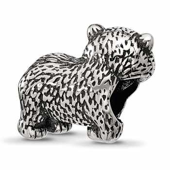 Sterling Silver Antiqued Bear Bead