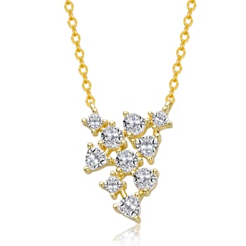 CZ Statement Pendant Necklace In 14K Gold Over Sterling Silver