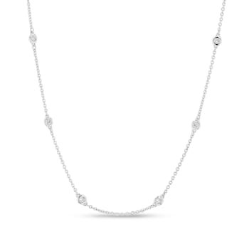 0.29ctw 18 inch Diamond By the Yard Necklace in 14k White Gold