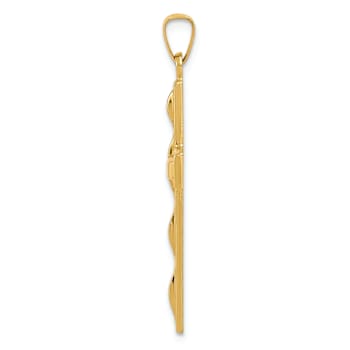 14k Yellow Gold Polished Cross Pendant