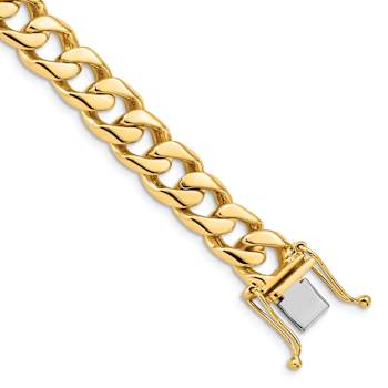14k Yellow Gold and 14k White Gold 9.7mm Solid Hand-polished Flat
Beveled Curb 22 Inch Chain
