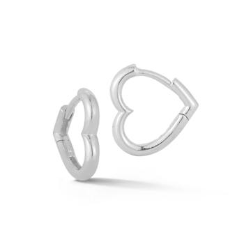 Sterling Statements Rhodium Over Sterling Silver Small Heart Shaped
Huggie Hoop Earrings