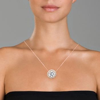 CZ Solitaire Pendant In Sterling Silver