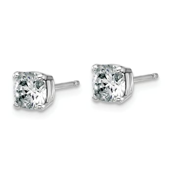 Rhodium Over 14K White Gold 1ct. 5.0mm Cushion D E F Pure Light
Moissanite Earrings
