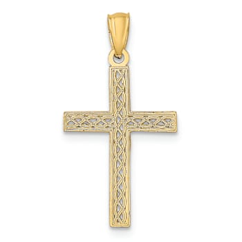 14k Yellow Gold Filigree Cross Pendant