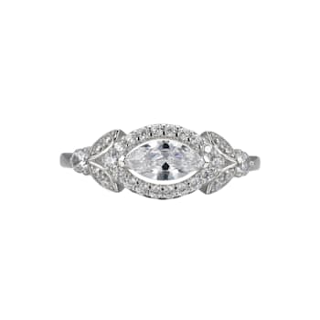 White Cubic Zirconia Rhodium Over Sterling Silver Ring 1.43ctw