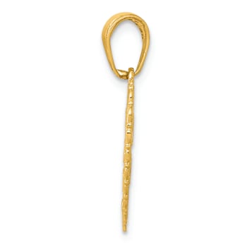 14k Yellow Gold Textured Reversible For My Sister-Friends Forever Pendant