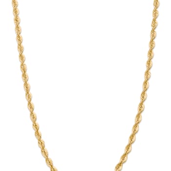 14k Yellow Gold 6mm Solid Rope 28 Inch Chain