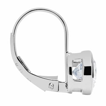 White Cubic Zirconia 14k White Gold Earrings With Velvet Gift Box 2.00ctw