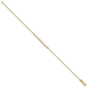 14K Two-tone Beaded 7.5-inch Bracelet