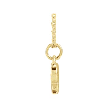 14K Yellow Gold Diamond R Initial Pendant With Chain