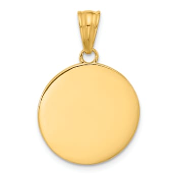 14k Two-tone Gold Diamond-Cut Enameled Sun and Moon Pendant