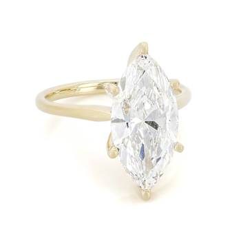 Lab-Grown Diamond Marquise Solitaire Ring In 14K Yellow Gold 4.00ct