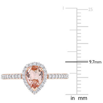 Morganite and Diamond 10K Rose Gold Ring 0.99ctw