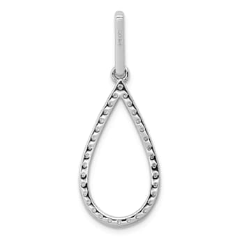Rhodium Over 10k White Gold 0.48 ctw Diamond Teardrop Pendant