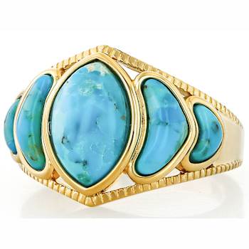 Turquoise Multi-Shape Ring In 18K Gold Over Sterling Silver