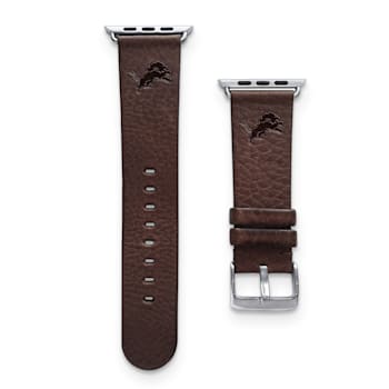 Gametime Detroit Lions Leather Band fits Apple Watch (42/44mm S/M
Brown). Watch not included.