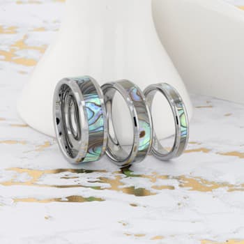 MAUI Tungsten Wedding Band with Mother of Pearl Inlay 6mm