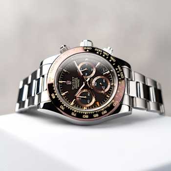 Duxot Accelero Brown Dial Brown Bezel White Stainless Steel Band
Chronograph Watch