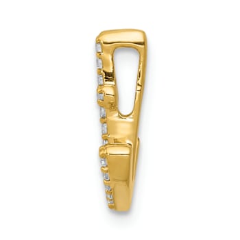 Rhodium Over 14k White Gold Diamond Anchor Chain Slide Pendant