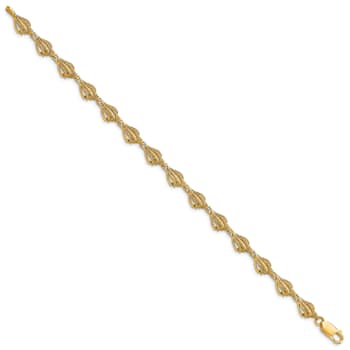 14k Yellow Gold Textured Conch Shell Bracelet