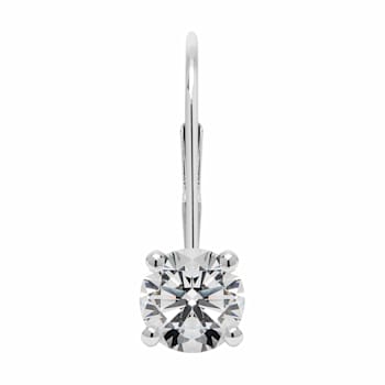 White Cubic Zirconia 14k White Gold Earrings With Velvet Gift Box 1.00ctw