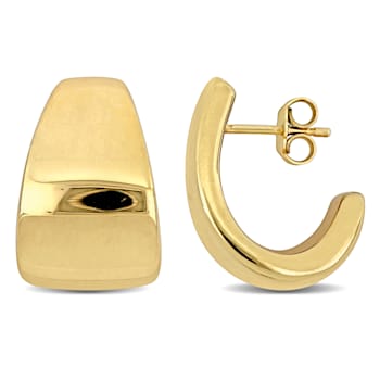21MM Semi-Hoop Earrings in 14k Yellow Gold Over Sterling Silver