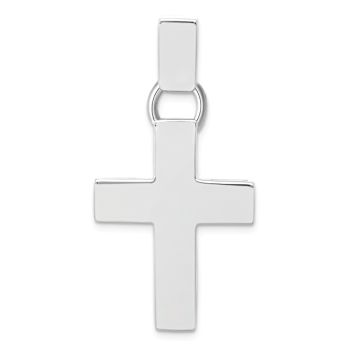Rhodium Over 14k White Gold Modern Cross Pendant