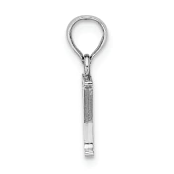 Rhodium Over 14k White Gold Polished Block Letter Y Initial Pendant