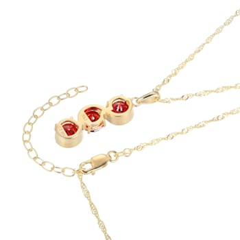 Red Cubic Zirconia 18k Yellow Gold Over Sterling Silver January
Birthstone Pendant 7.32ctw