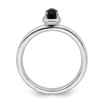 Sterling Silver Stackable Expressions Onyx Polished Ring